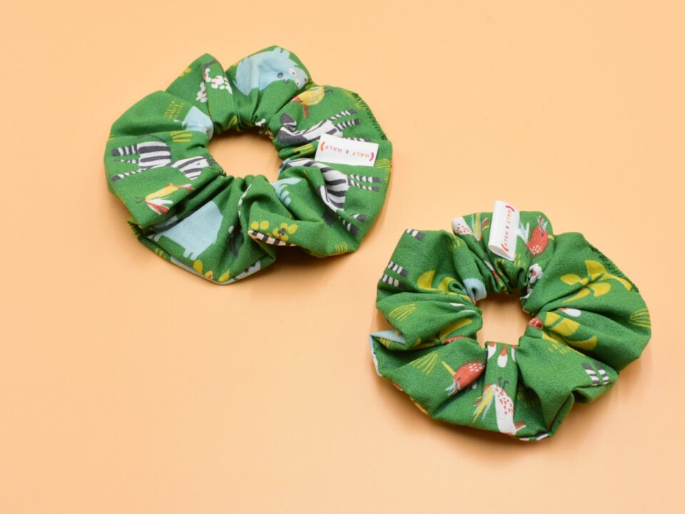 mommy and me scrunchie set green